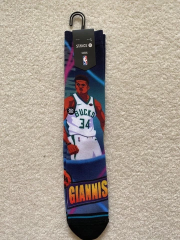 Stance Fast Break Giannis Antetokounmpo Crew Socks. Size Large Cover