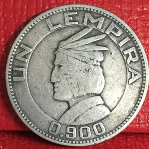 1932 REPUBLICA DE HONDURAS UN LEMPIRA SILVER COIN KM# 75 - Picture 1 of 2