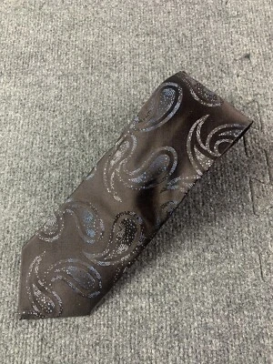 Corbata de cuello STEFANO CONTI para hombre hecha en Canadá 100 % seda marrón/azul Foto 1 de 4