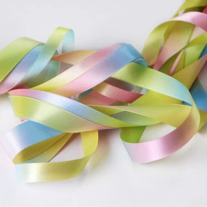 50yard Colorful Rainbow Double Side Trims Pastel Satin Grosgrain Ribbon Edge New - Picture 1 of 12