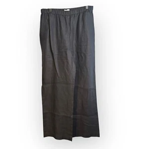 Eileen Fisher Black 100% Organic Linen Wide Leg Pants XS - Picture 1 of 4