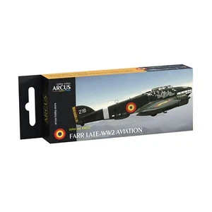 Arcus #E4002 Enamel Paint Set FARR Late-WW2 Aviation 6 Colors 10ml for Model Kit - Picture 1 of 14