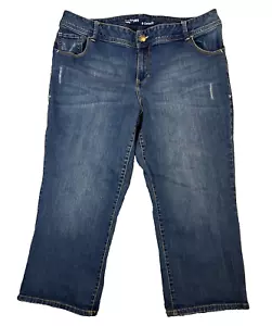 Lane Bryant Womens Jeans Sz 20 Capri Genius Fit Stretch Distressed PLUS - Picture 1 of 15