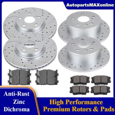 Fits Toyota Camry LEXUS Avalon Front Rear Rotors and Brake Pads Disc Brakes Kits - Image 1 of 4