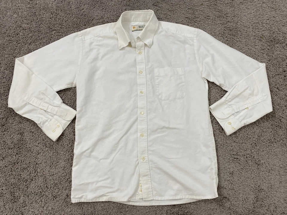 Camisa de vestir Marks & Spencer para hombre 17/43 blanca clásica oxfor abotonada Foto 1 de 4