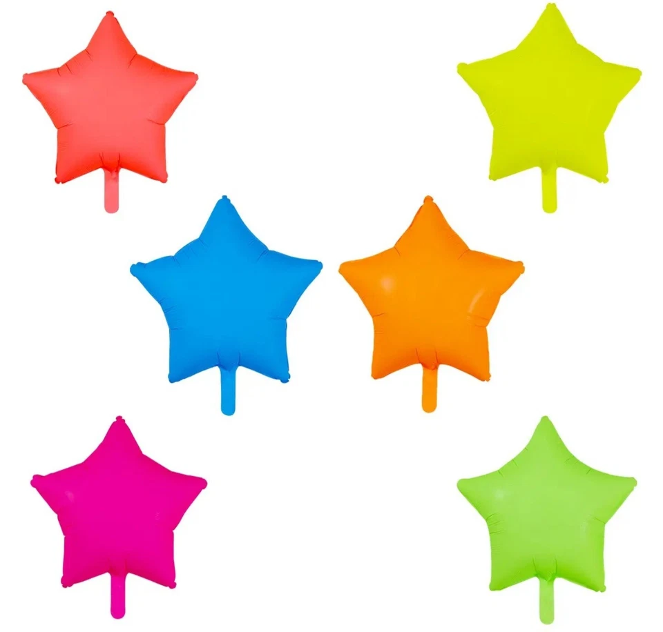 Balões de náilon em forma de estrela de 19 polegadas cor neon. Pacote com 3. - Imagem 1 de 1