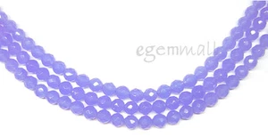 15,5" Blauer Chalzedon Quarz (Syn.) Rund 6 mm facettiert #60010 - Bild 1 von 1