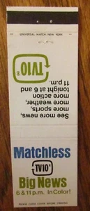 MEDIA TELEVISION STATION MATCHBOOK COVER: TV 10 (PHILADELPHIA, PENNSYLVANIA) K14 - Picture 1 of 1