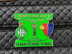 PINS BADGE FOOTBALL SOCCER ASSE SAINT ETIENNE  VS FC BASEL 2015 2016 - Picture 1 of 1