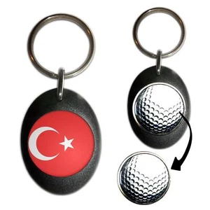 Schlüsselanhänger Türkei Flagge Golfball Markierung (43 mm x 33 mm) - Bild 1 von 12
