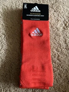 ADIDAS Alphaskin Maximum Cushioned Crew Size XL Color Orange Pack of 1 Pair - Picture 1 of 5