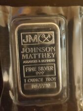 4 Sealed 1 Troy Oz Silver Bars JOHNSON MATTHEY .999 fine Serialized Sequentially
