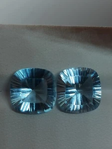 Laser cut blue topaz gemstone - faceted natural Topaz 12.20 CTS - Picture 1 of 10