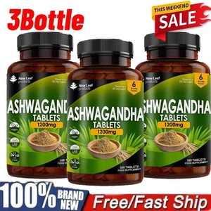3X Tabletas de Ashwagandha 1200 mg - 365 Extracto de Raíz Vegana Alta Resistencia - Tabletas - Imagen 1 de 11