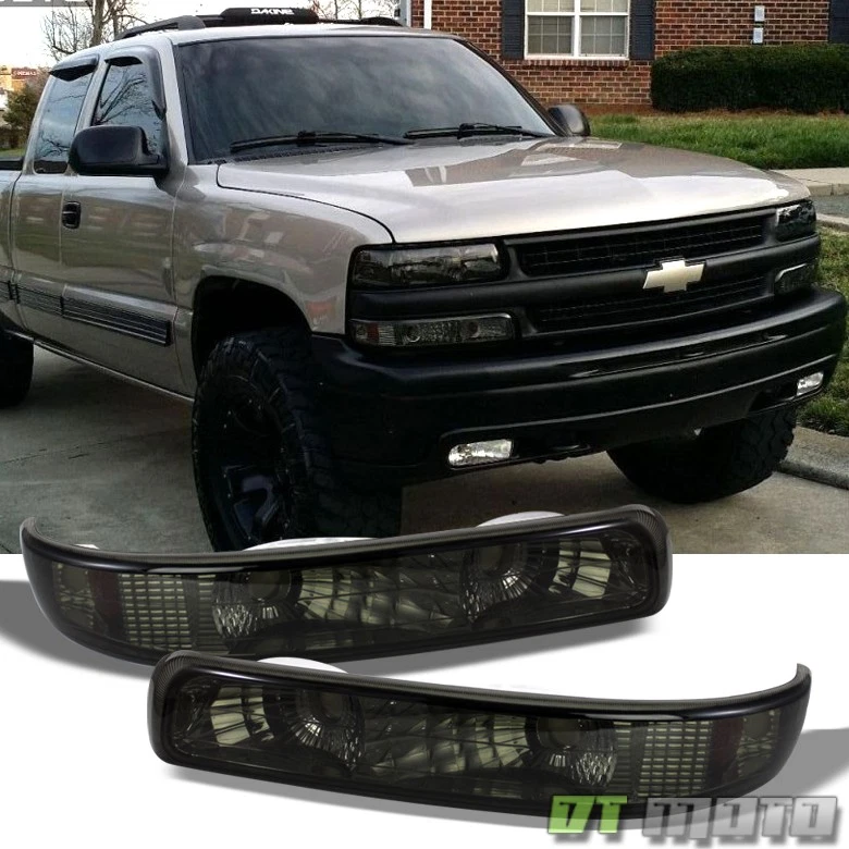 99-02 Silverado 00-06 Tahoe Suburban Smoke Bumper Signal Lamps Lights Left+Right - Image 1 of 1