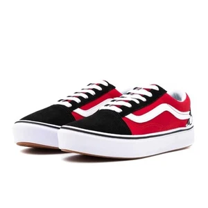 Vans Comfycush Old Skool Black Red Checkerboard Skateboard Shoes Kids US 3 EU 34 - Picture 1 of 8