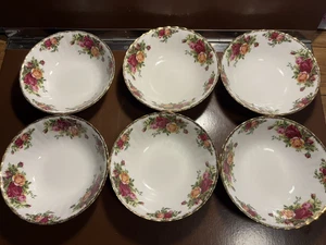 Royal Albert Old Country Roses - Set of 6 Breakfast / Fruit Bowls 6.0" (15 cm) - Picture 1 of 16