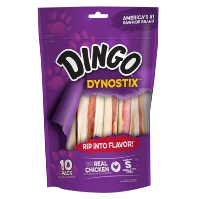 Dingo 99043 Dynostix golosinas de cuero crudo, blanco, 10 unidades 10,58 OZ, el embalaje puede variar Foto 1 de 4