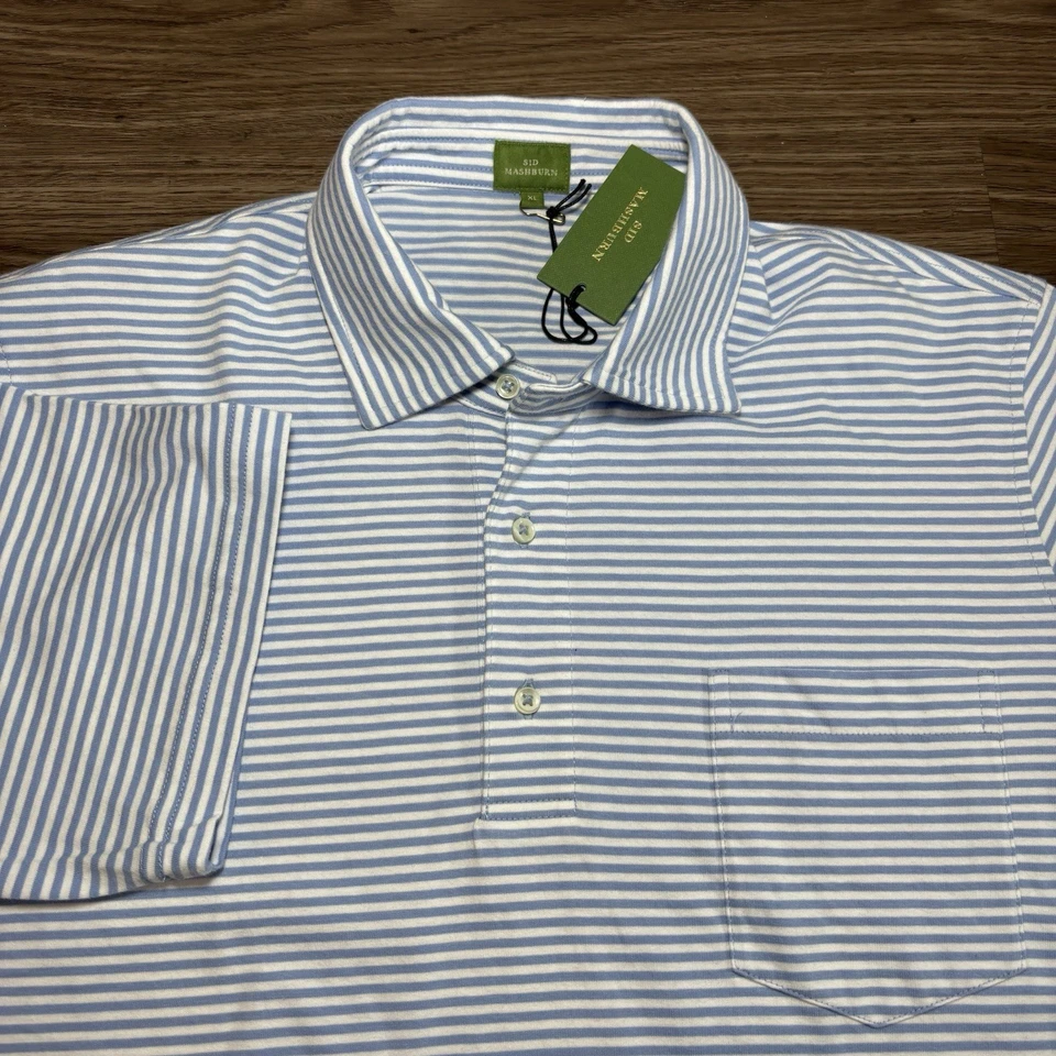 Polo Sid Mashburn Manga Corta Costero Blanco Rayas Jersey Para Hombre Talla XL NUEVO CON ETIQUETAS Foto 1 de 4