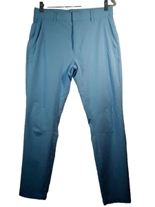 Fabletics The Only Pant Men 31x 32 Blue Slim Fit Flat Front - Picture 1 of 24