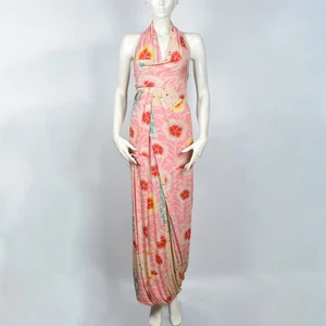 Vestido KENZO Defile Solero Forrado Mezcla Viscosa Sin Mangas Firma Floral Talla S - Imagen 1 de 13