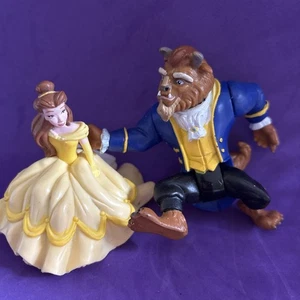 Disney Beauty And Beast Belle 3" The Beast 4" PVC cake toppers - Picture 1 of 5