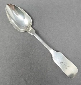 E. Stebbins & Co Coin Silver Serving Spoon New York NY 1835-45 #2 - Picture 1 of 9