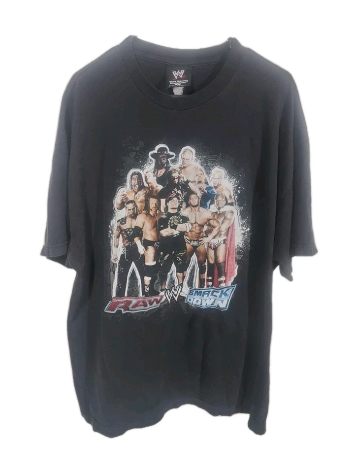 Редкая винтажная мужская футболка 2002 Raw vs Smack Down World Wrestling WWE Cena 2XL  - Изображение 1 из 4