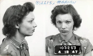 1947 LAPD Mugshot Marian Willis Vice Carica Donna Foto Possibile Utente Droga Perso - Foto 1 di 2