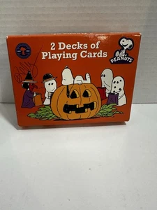 Mazo doble de cartas de Halloween Snoopy Peanuts Charlie Brown Jack O Lantern - Imagen 1 de 12