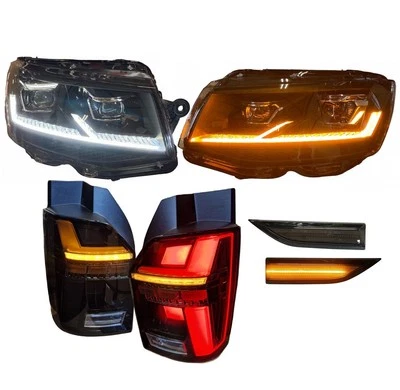 Led Scheinwerfer, Rückleuchten schwarz T6.1-Look + Seitenblinker für VW T6 15-19 - Bild 1 von 4
