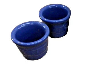Longaberger Pottery 3.5" Flower Pot Cornflower Blue Woven Traditions (2 items) - Picture 1 of 2
