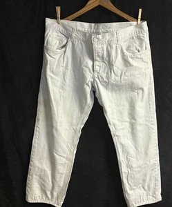 Prada Jeans Mens 38 White Straight Leg Button Fly Denim Pants Made In Romania - Picture 1 of 11