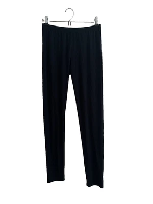 Leggings Eileen Fisher negros viscosa spandex cintura elástica para mujer talla pequeña Foto 1 de 4