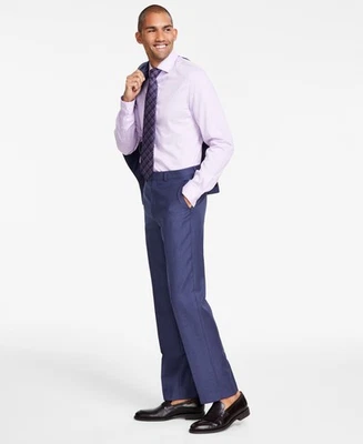 Pantalones de vestir Michael Kors para hombre corte clásico 42/30 azul liso elástico Foto 1 de 2