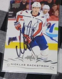Nicklas Backstrom Signed Upper deck Hockey Card Washington Capitals  - Picture 1 of 1