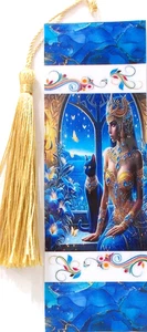 EGYPTIAN PRINCESS & HER CAT, FLOWERS ,DOG,CAT,BIRD,BUTTERFLIES-BOOKMARKS - Foto 1 di 1