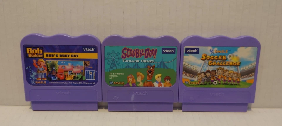 3 VTech VSmile learning system games Bob Builder Scooby Doo Soccer all work well - Image 1 of 4