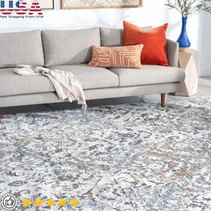 Transitional Damask Area Rug Indoor Soft Stain Resistant Living Room Bedroom New - Picture 1 of 8