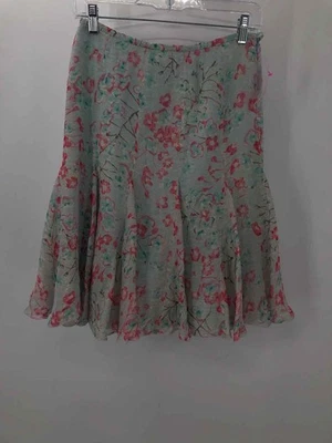 Mini-saia usada Armani Collezioni azul tamanho 4 floral linha A - Imagem 1 de 3