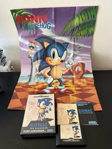 Sonic The Hedgehog Spiel für Sega Mega Drive - mit original doppelseitigem Poster - Bild 1 von 7