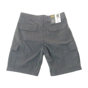 Lee Cargo Shorts Black Regular Fit Canvas Men's 34 Waist NEW NWT 10" Inseam - Picture 1 of 6