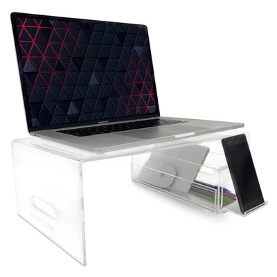 Acrylic Laptop Stand for Desk, Bed, and Coffee Tables with Detachable Phone S... - Image 1 of 4