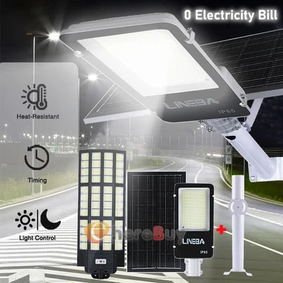 Solar LED Light Outdoor Street Light Motion Sensor Garden Flood Bulb Lighting US - Image 1 of 4