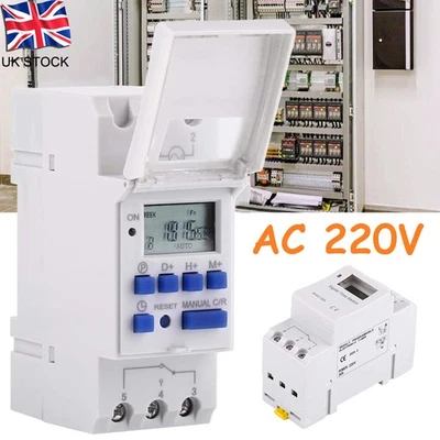 DIN Rail Control Timer Relay 220V Weekly Programmable Digital 15A Switch - Image 1 of 4