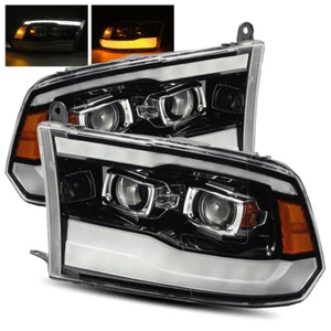 For 09-18 Ram 1500/10-18 2500/3500 Polished Black DRL Dual Projector Headlights - Bild 1 von 8