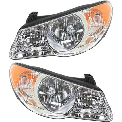 Pair Headlights For 2007-2009 Hyundai Elantra Passenger & Driver Left + Right - Image 1 of 4