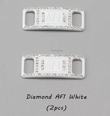 Nike AF1 Repuesto Encaje Etiquetas Zapato Insignia Fuerza Aérea Dubraes Diamantes Helados Foto 1 de 4