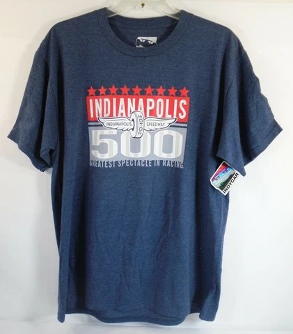 Indianapolis Motor Speedway Greatest Spectacle In Racing Blue T-Shirt Large New Cover