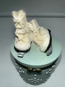 Heather Hykes Plum Pudding Snowmen Trinket Box Ice Skates In Top Artisan Flair - Picture 1 of 8